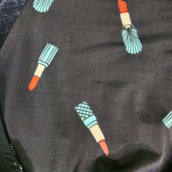 Forever 21 Plus Womens Dress 3X Black Lipstick Faux Wrap 3/4 Sleeve Fit N Flare - Picture 11 of 11